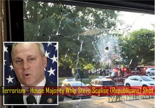 Terrorism - House Majority Whip Steve Scalise (Republicans) Shot