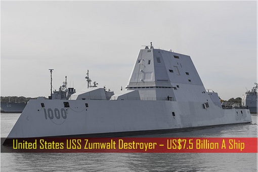United States USS Zumwalt Destroyer – 7.5 Billion US Dollar A Ship