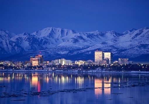 Alaska Scene at Night