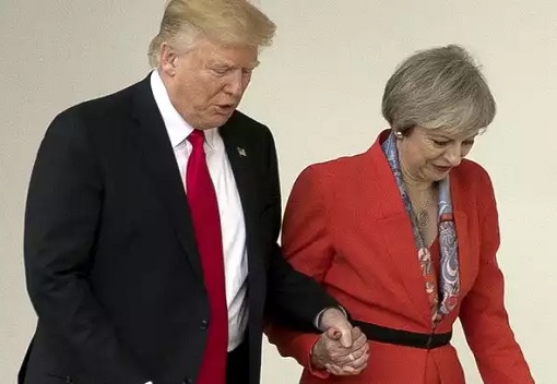 Donald Trump Meets Theresa May -Holds Hand
