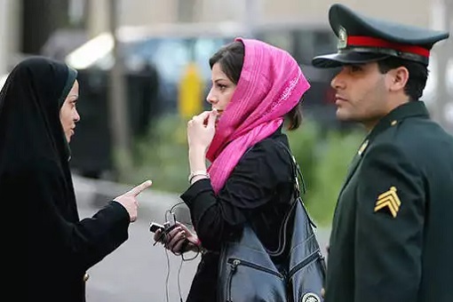 Iran Morality Police Ershad - Warning A Woman