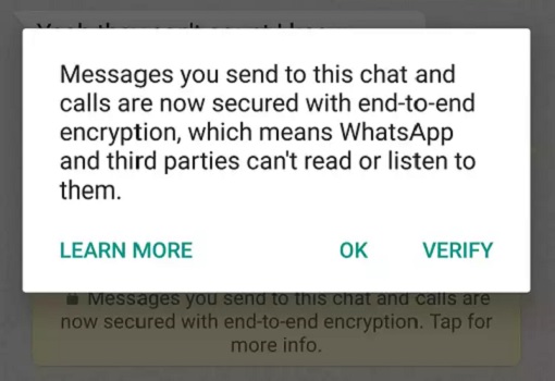 WhatsApp - Messages Encryption Alert