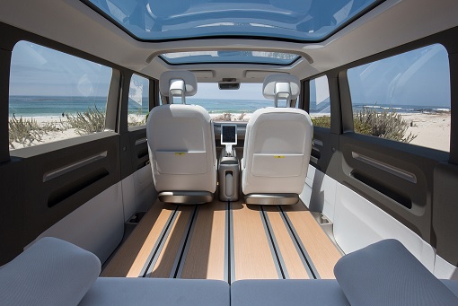 Volkswagen VW Electric Microbus 2022 - Interior Front View - From Rear Seats