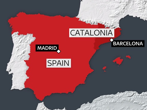 Catalonia Independence - Location in Spain Map