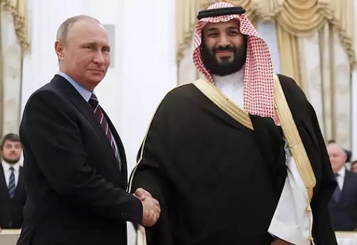 Russia President Vladimir Putin and Saudi Crown Prince Mohammed bin Salman