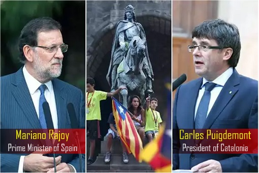 Spain Prime Minister Mariano Rajoy - President of Catalonia Carles Puigdemont