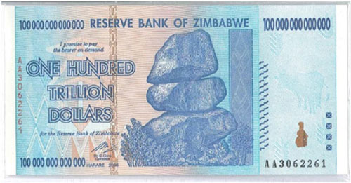 Zimbabwe – 100 trillion dollars, 2006