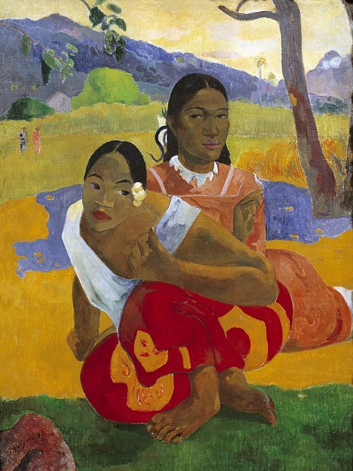 Paul Gauguin Tahitian scene - When Will You Marry - Painting