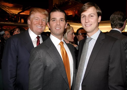Donald Trump with Son and Son-in-Law Jared Kushner