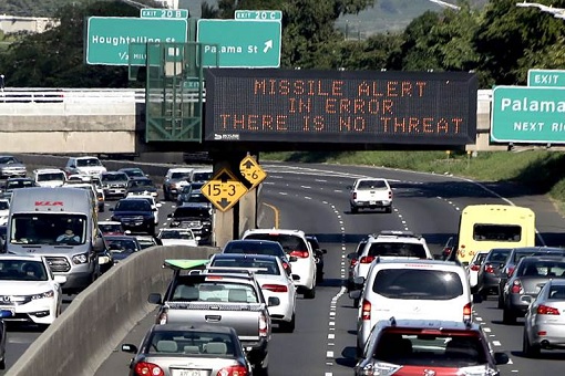 Hawaii Pressed Wrong Button - Incoming Missile Alert - Error Signboard