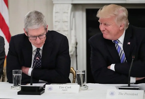 President Donald Trump meets Apple CEO Tim Cook