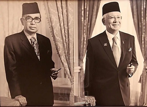 Abdul Razak and son Najib Razak