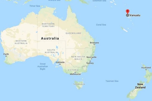 Australia - New Zealand - Vanuatu - Map
