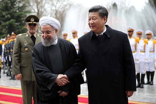 Iranian President Hassan Rouhani with Chinese President Xi Jinping