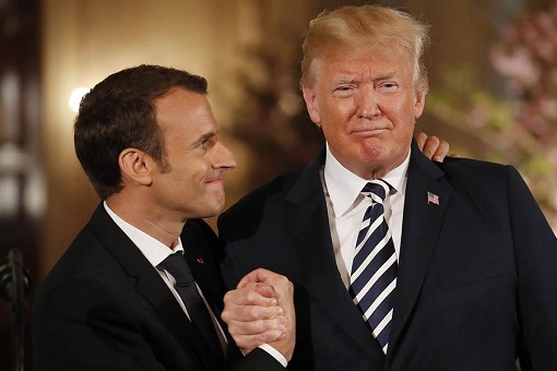 President Donald Trump and President Emmanuel Macron - Touching Romance