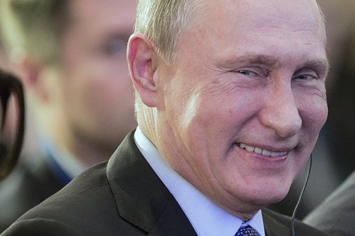 Russian Vladimir Putin Laughing