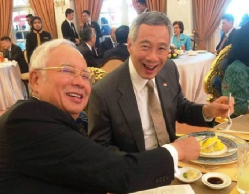 Najib Razak and Lee Hsien Loong - Sharing Durian