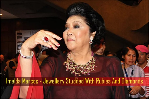 Imelda Marcos - Jewellery Studded With Rubies And Diamonds