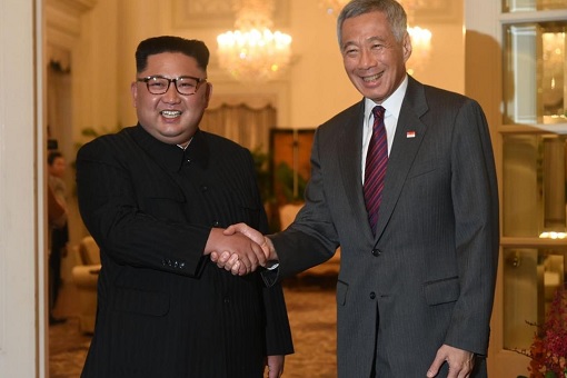 Singapore Trump-Kim Summit - Lee Hsien Loong and Kim Jong-Un