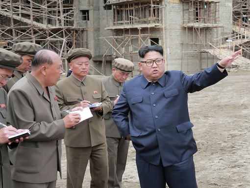 Kim Jong Un Inspects a Construction Site in Samjiyon County