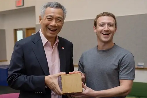 Singapore Prime Minister Lee Hsien Loong and Facebook Mark Zuckerberg