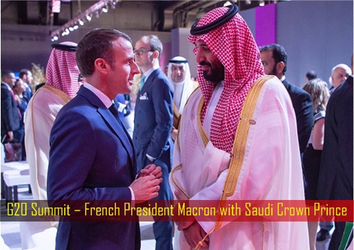 G20 Summit – French President Macron with Saudi Crown Prince
