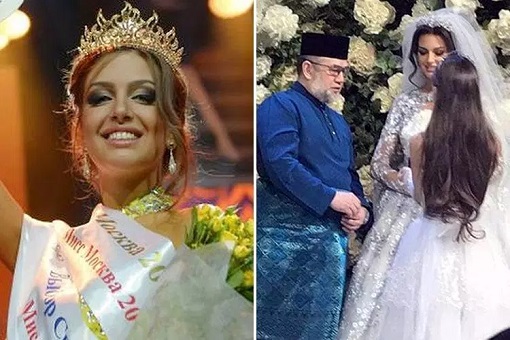 Malaysia King - Sultan Muhammad V - Married Miss Moscow Oksana Voevodina - Wedding Gown 2