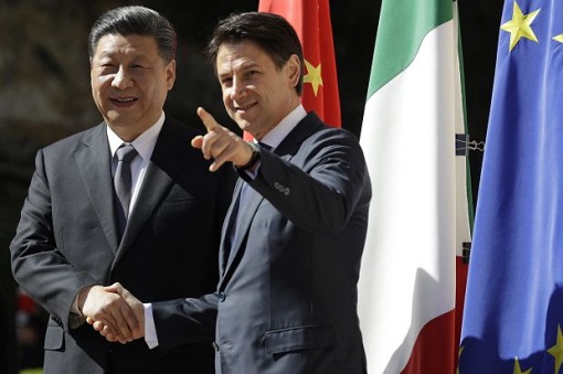 Chinese President Xi Jinping and Italian Prime Minister Giuseppe Conte