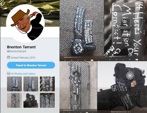 New Zealand Christchurch Mass Shooting - Brenton Tarrant Twitter Account
