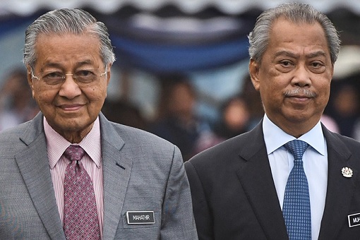 Mahathir Mohamad with Muhyiddin Yassin