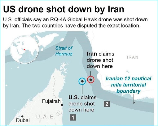 US Navy RQ-4A Global Hawk - Shot Down Map