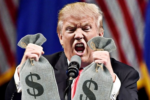 Donald Trump - Holding Bags of Money