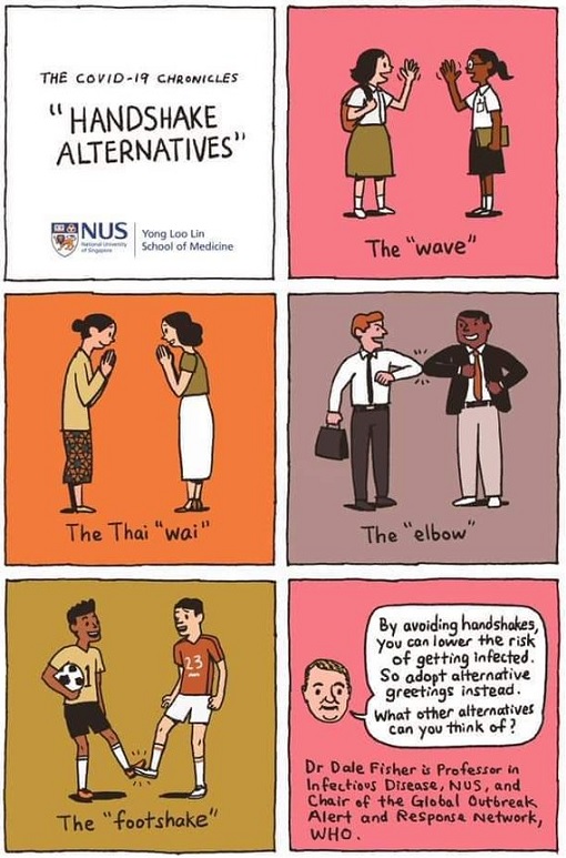 Coronavirus - Handshake Alternatives - Comic