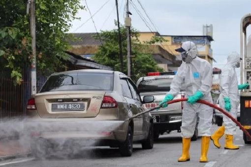 Coronavirus - Malaysia Authorities Spraying and Disinfect Roads