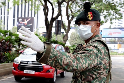 Coronavirus - Malaysia Military Roadblock