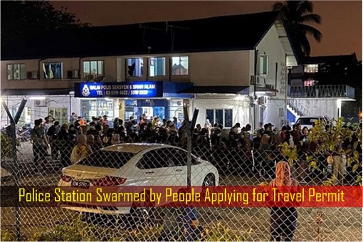 Coronavirus - Police Station Swarmed by People Applying for Travel Permit