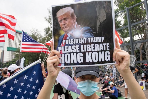 Hong Kong Demonstrations - Protester Urge President Trump To Liberate HK