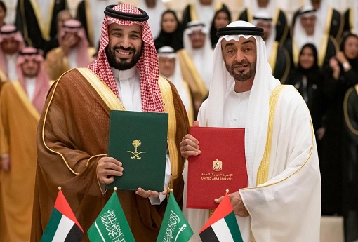 Saudi Crown Prince Mohammed bin Salman and UAE Abu Dhabi Crown Prince Mohammed Bin Zayed