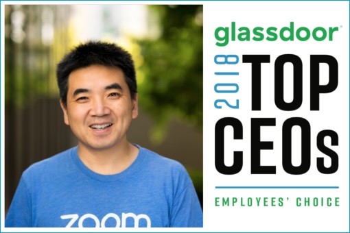 Zoom CEO Eric Yuan - Glassdoor Top CEO 2018 Award - Employees Choice