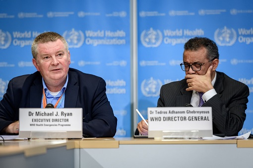 WHO World Health Organization - Tedros Adhanom Ghebreyesus and Dr Michael Ryan