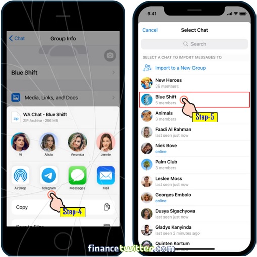 How To Move, Transfer, Import, Migrate Chat Message From WhatsApp To Telegram on Apple iOS - Step 4 and 5