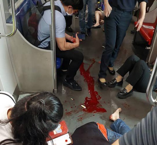 LRT Light Rail Transit - Trains Crash Collision - Injured Blood
