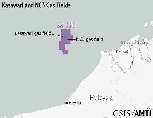Petronas Kasawari Gas Fields SK316 Block - Map