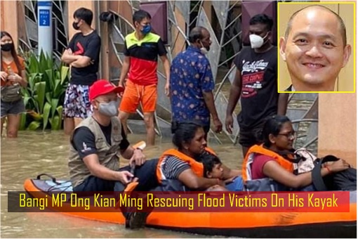 Bangi MP Ong Kian Ming Rescuing Flood Victims On His Kayak