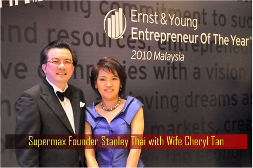 Supermax Founder Stanley Thai with Wife Cheryl Tan