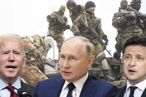 Russia-Ukraine War - Vladimir Putin and Joe Biden and Zelensky