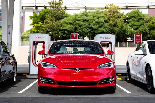 Tesla Electric Car - Charging