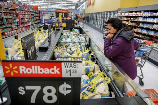美国通货膨胀 - 超市消费者
