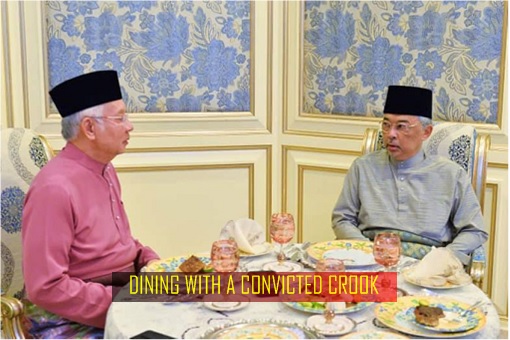 Agong Condemns Corruption - But The King Should Explain Why He Invited Najib To Palace & Dined With The Biggest Crook