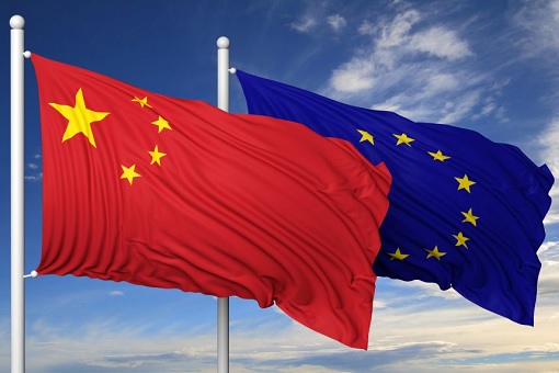 China-European Union Flags